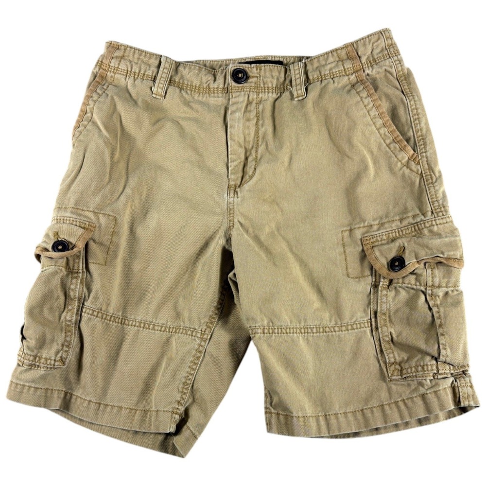 Aeropostale Cargo Shorts Mens 30 Tan Khaki Workwear Durable Washed Outdoors Y2K